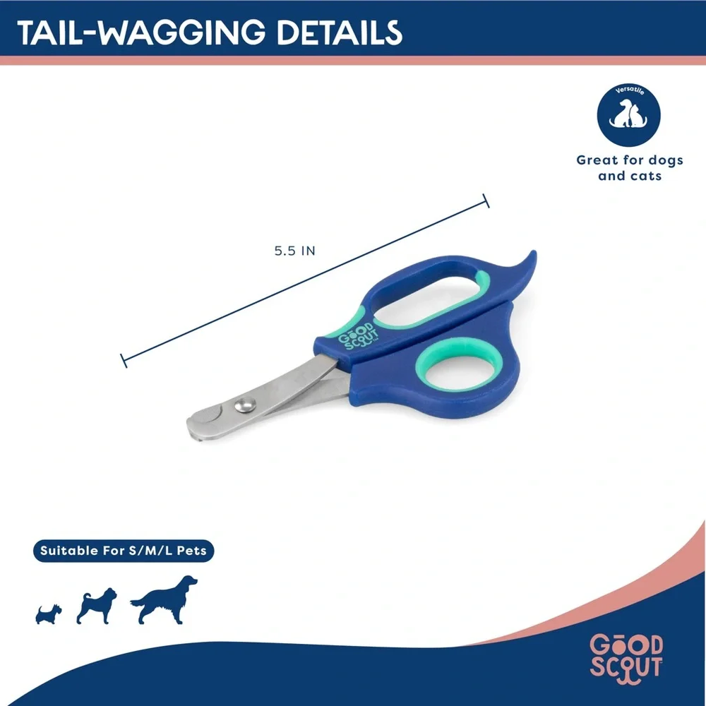GOOD SCOUT Pet Nail Clippers for Cats & Dogs, 5.5 in